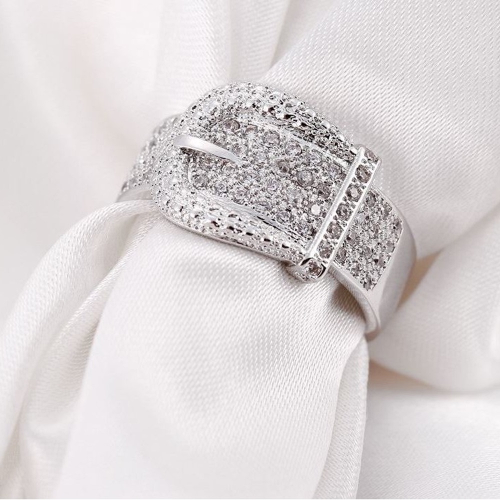 Glitzy Belt Buckle Ring